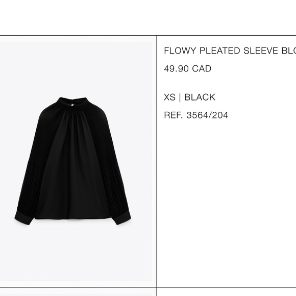 NWT Zara flowy pleated blouse - Picture 2 of 4